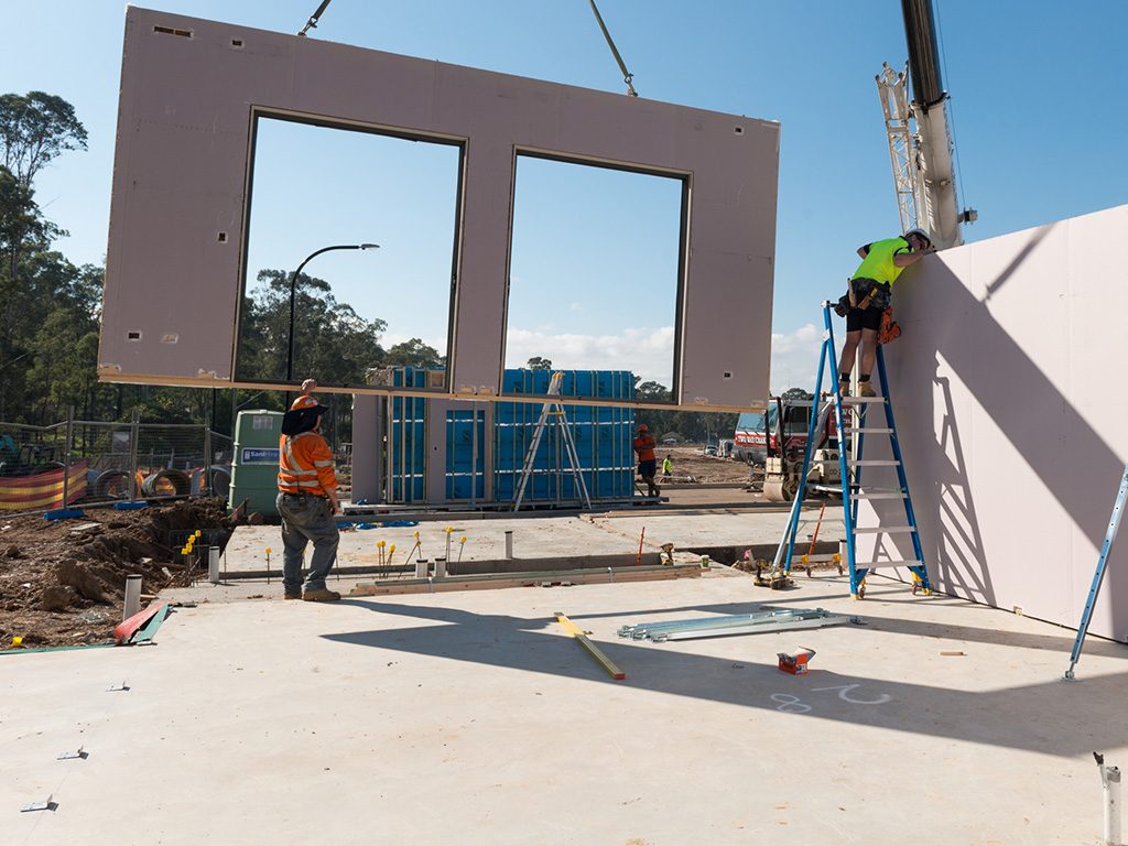 Strongbuild's Parklands Estate at Rouse Hill in NSW, used floor cassettes, closed panel walls, roofs, joinery components and bathroom pods, all manufactured at the company’s facility.