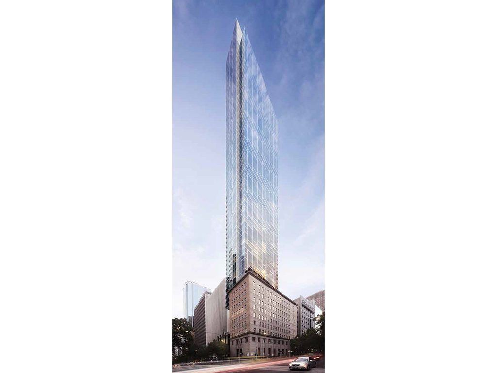 Hickory: Collins House towers at 57 storeys and demonstrates the possibilities of prefab on a restrictive block measuring 11 metres wide and 40 metres deep.