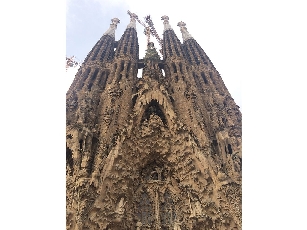A feast of intense ornamentation: La Sagrada Familia in Barcelona, Spain. 