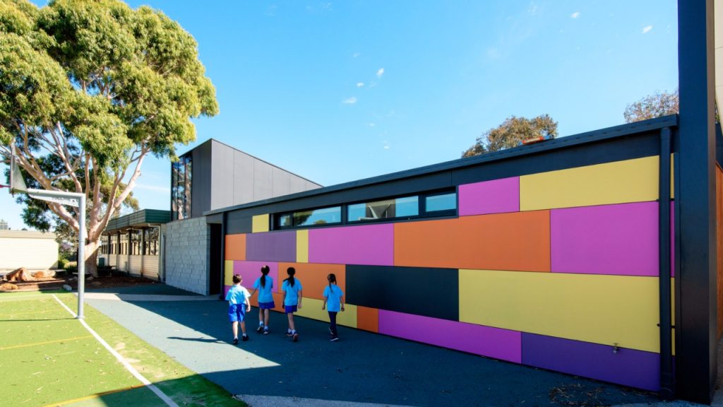 The new library at Altona Primary School (pictured at top and above) was designed and manufactured by ArKit and delivered by Sensum on behalf of the Victorian School Building Authority. 