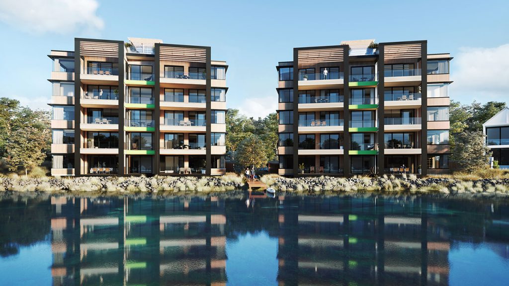 Red Stag Investments’ Clearwater Quays Apartments showcase engineered mass timber in mid-rise buildings.