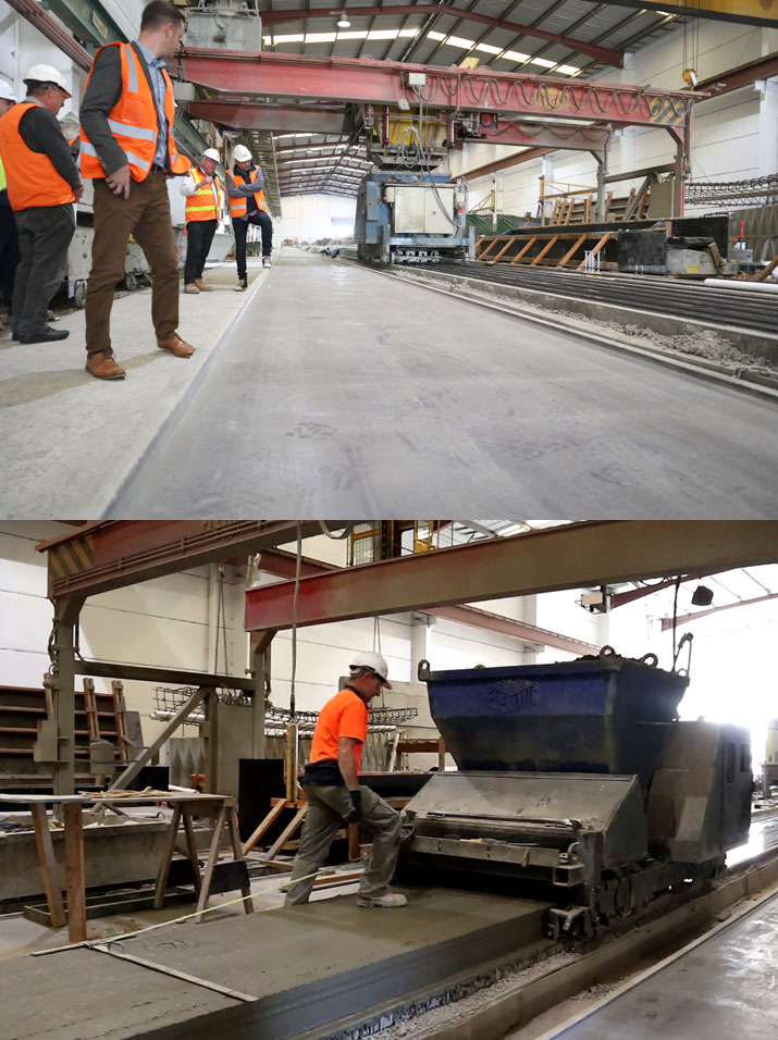 Hollow Concrete Floor Manufacturing Process. Prestressed Hollow Core Slab  Factory in Korea 