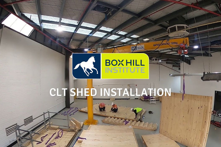 box hill institute clt shed installation