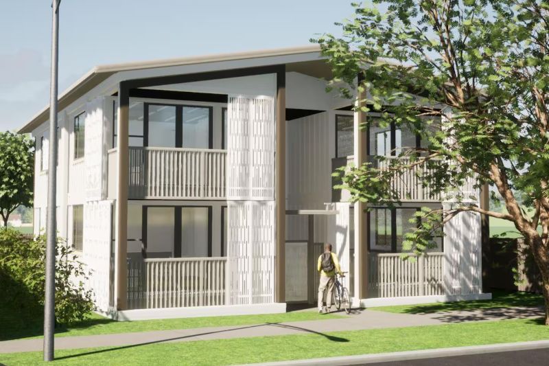 Kāinga-Ora’s modular housing development when completed.