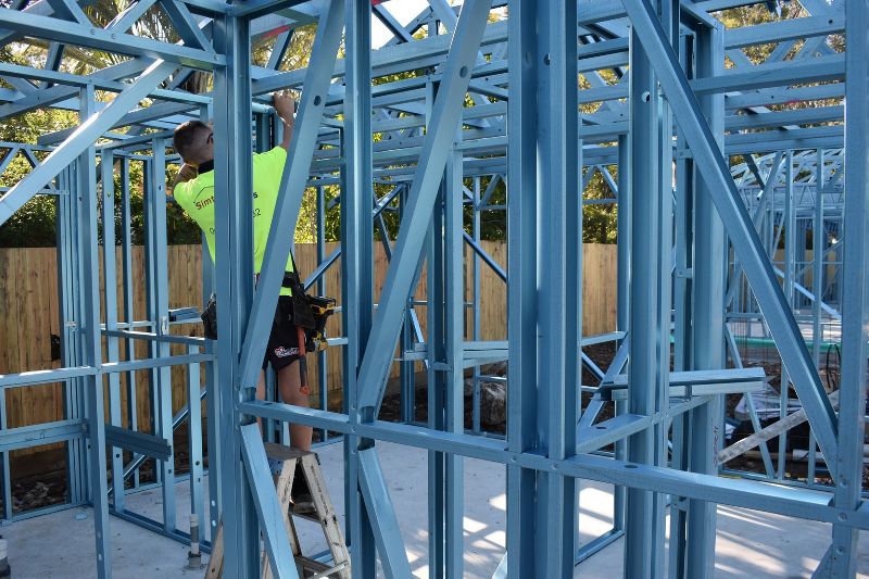 Qld Steel House Frames are delivered with pre-punched holes which allow easy access to install piping and cables.